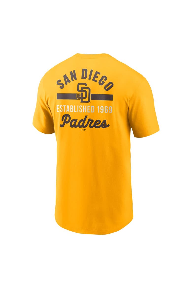 Men's Nike Gold San Diego Padres 2-Hit T-Shirt, Alternate, color, Gold