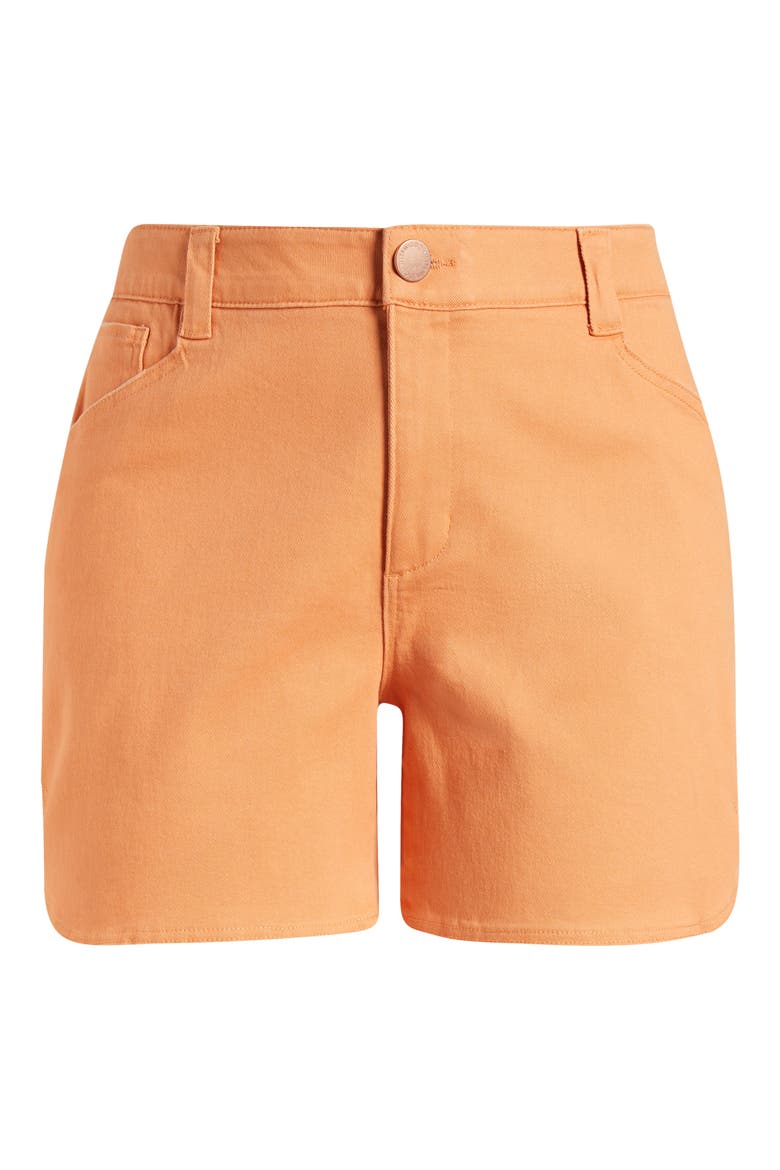 Skyrise High Waist Dolphin Hem Denim Shorts, Alternate, color, AUTUMN SUNSET