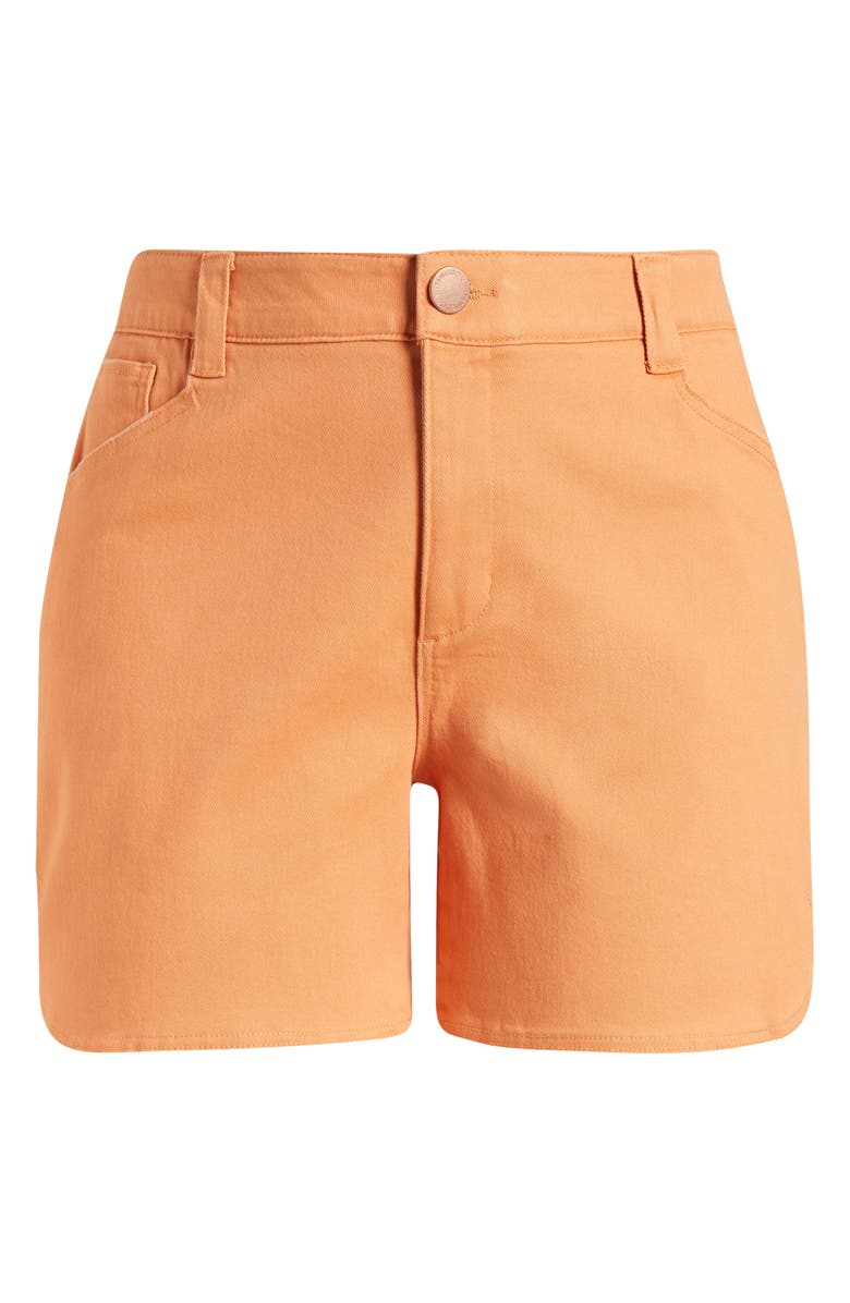 Wit & Wisdom Skyrise High Waist Dolphin Hem Denim Shorts, Alternate, color, Autumn Sunset