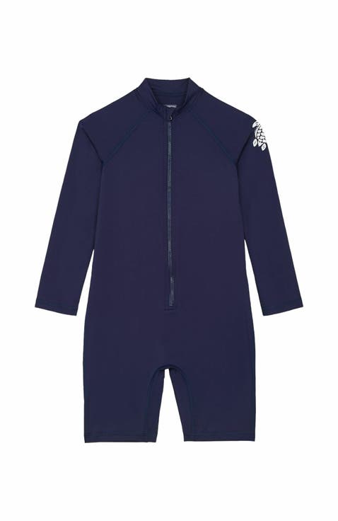 Kids' Solid One-Piece Rashguard Swimsuit