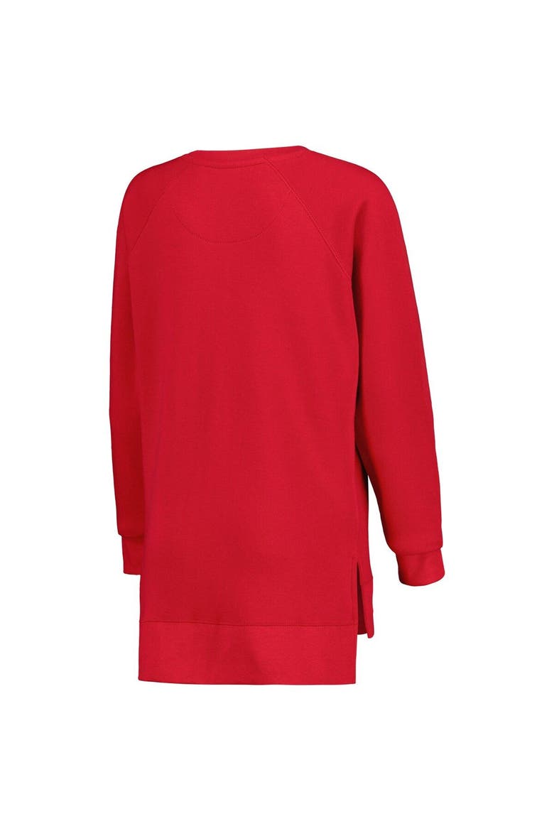 Women's Pressbox Crimson Oklahoma Sooners Steamboat Animal Print Raglan Pullover Sweatshirt, Alternate, color, Crimson