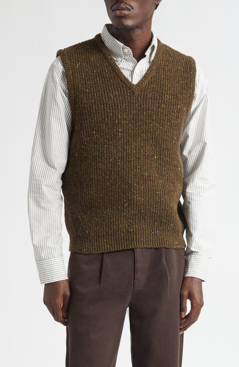 Noah Donegal Wool Sweater Vest, Main, color, Bally Castle
