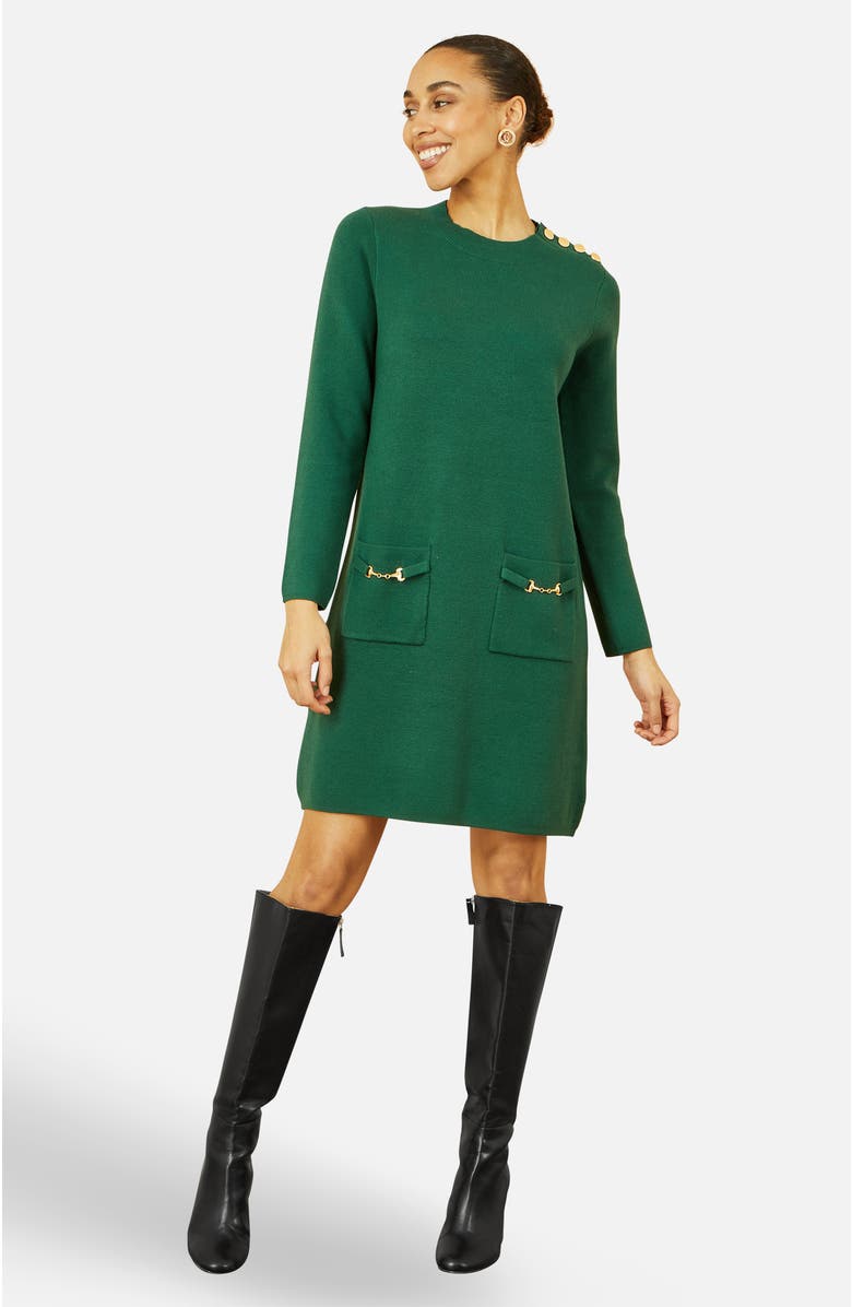 Yumi Tunic Sweater Dress, Alternate, color, Green