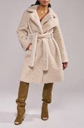 AZALEA WANG Chevron Faux Fur Jacket