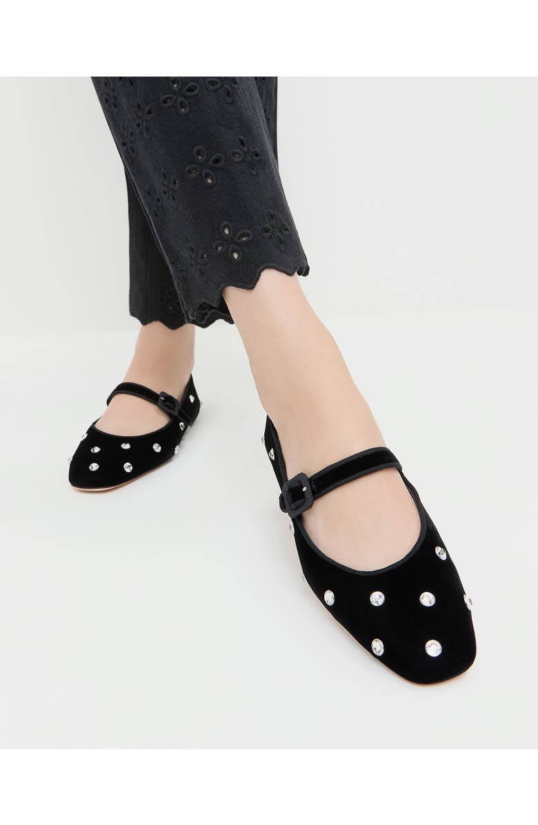 Loeffler Randall <p>Ginger Mary Jane Flat (Women) </p>, Alternate, color, Black/ Crystal