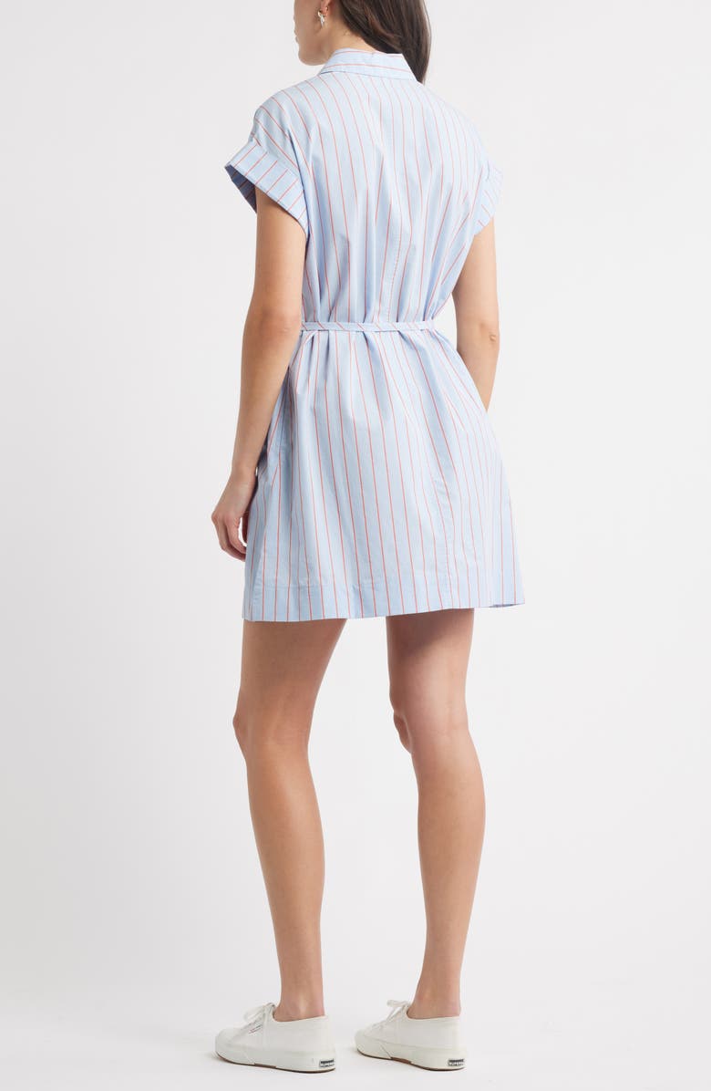 Caslon<sup>®</sup> Stripe Cotton Mini Shirtdress, Alternate, color, Blue Windsurfer Jen Stripe