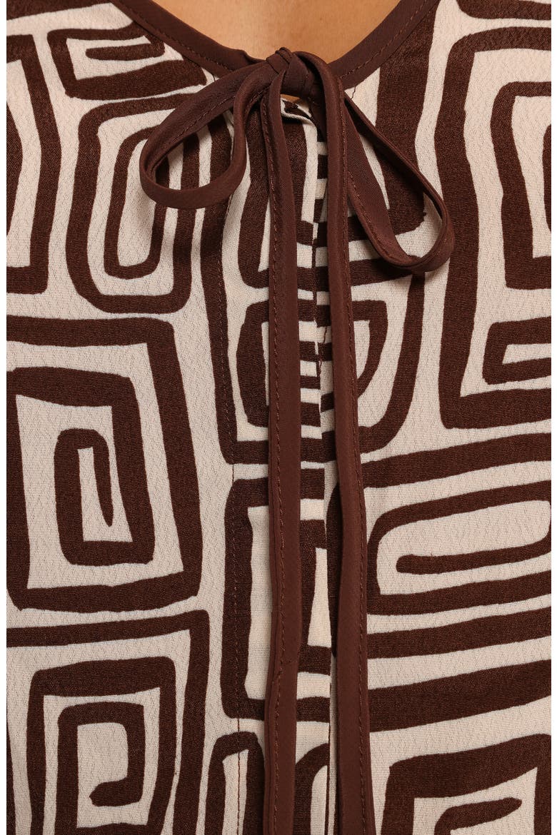 Imogen Abstract Print Long Sleeve Top, Alternate, color, CHOCOLATE BROWN PRINT
