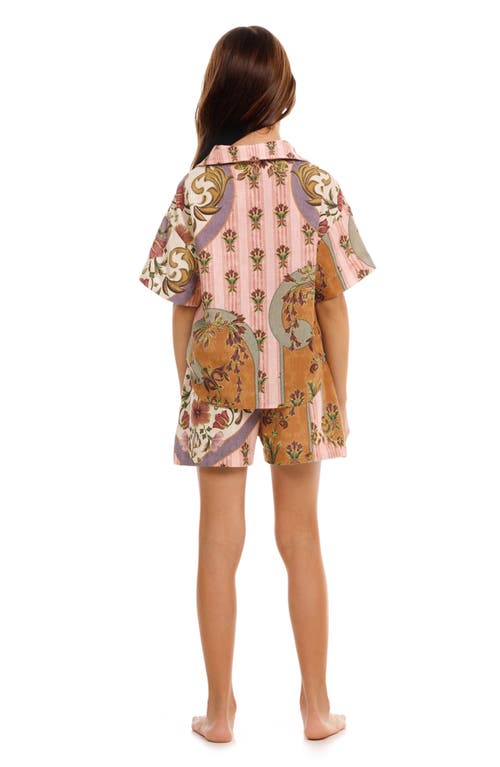 Agua Bendita Kids' Clarabelle Button-up Shirt In Brown