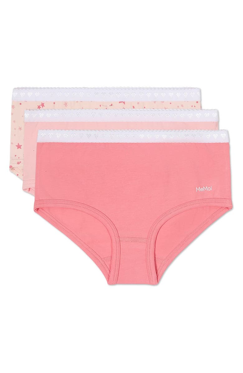 MeMoi 3 Pair Pack Starry Briefs, Main, color, Pink Multi