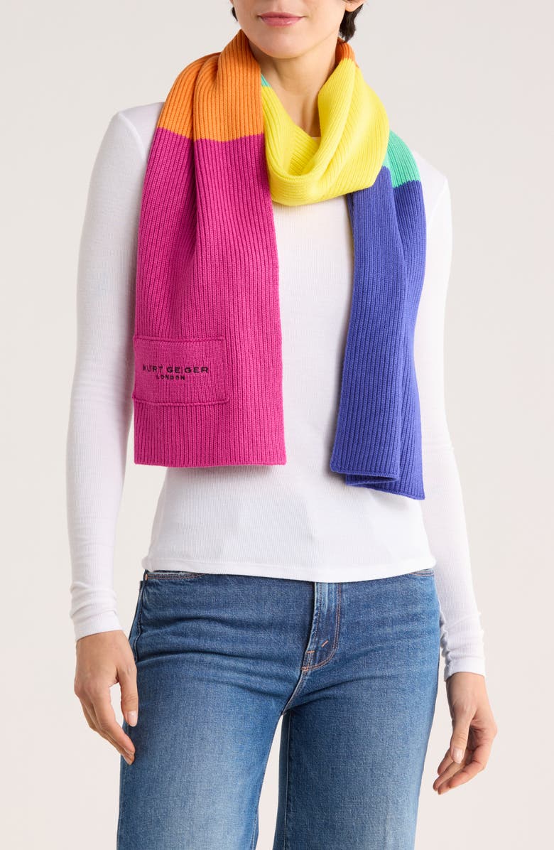 Kurt Geiger London Logo Patch Scarf, Main, color,