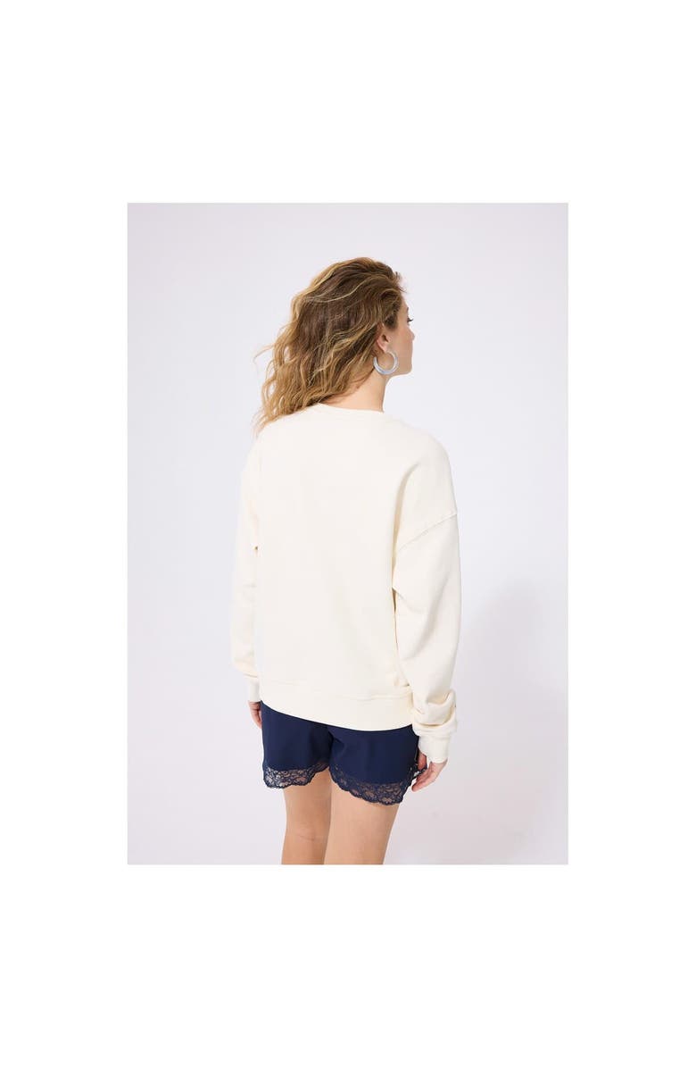 Terez Women's Terez Cream Chicago Cubs Technicolor Oversized Pullover Sweatshirt, Alternate, color, Cream