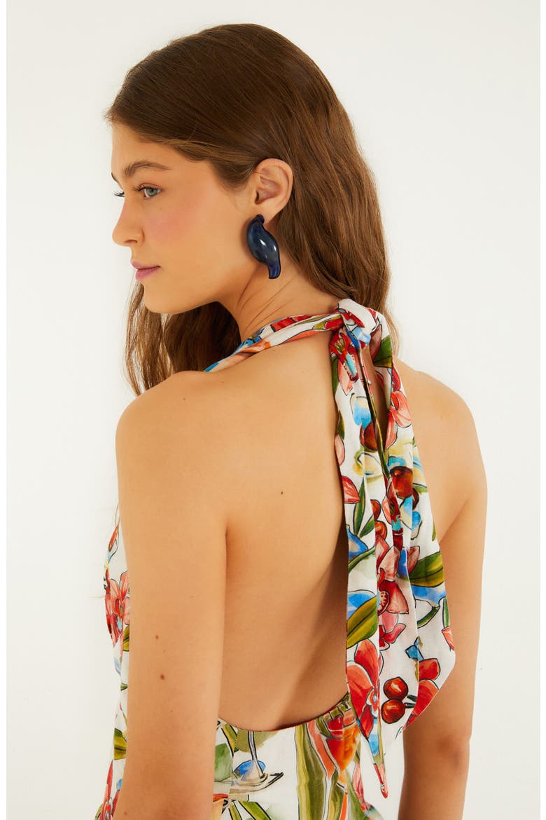 Cocktail Halter Maxi Dress, Alternate, color, OFF-WHITE