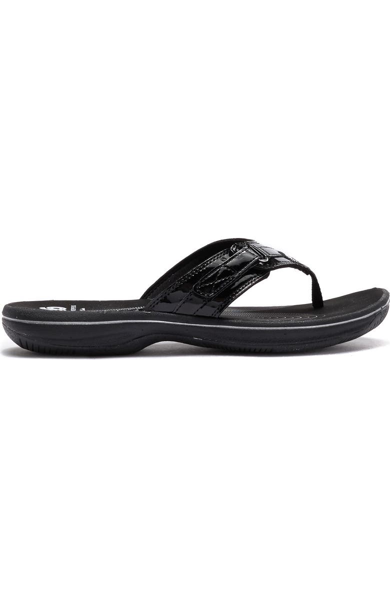 Clarks<sup>®</sup> Breeze Sea Thong Sandal, Alternate, color, Black Pat