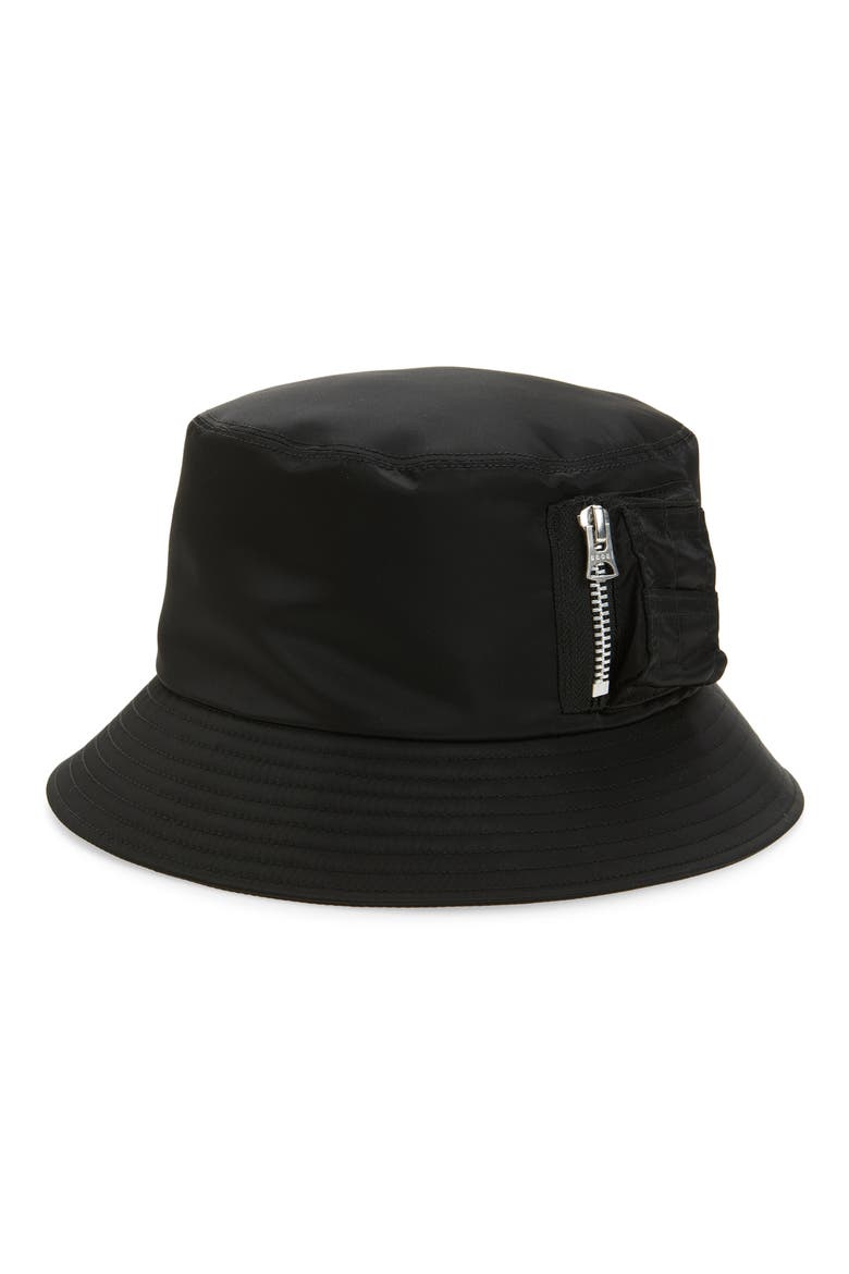 Nylon Twill Pocket Hat, Main, color, BLACK