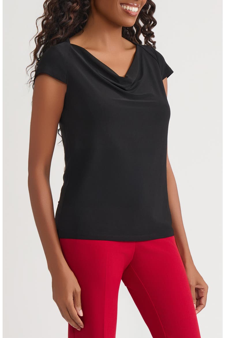 Cowl Neck Top, Alternate, color, BLACK