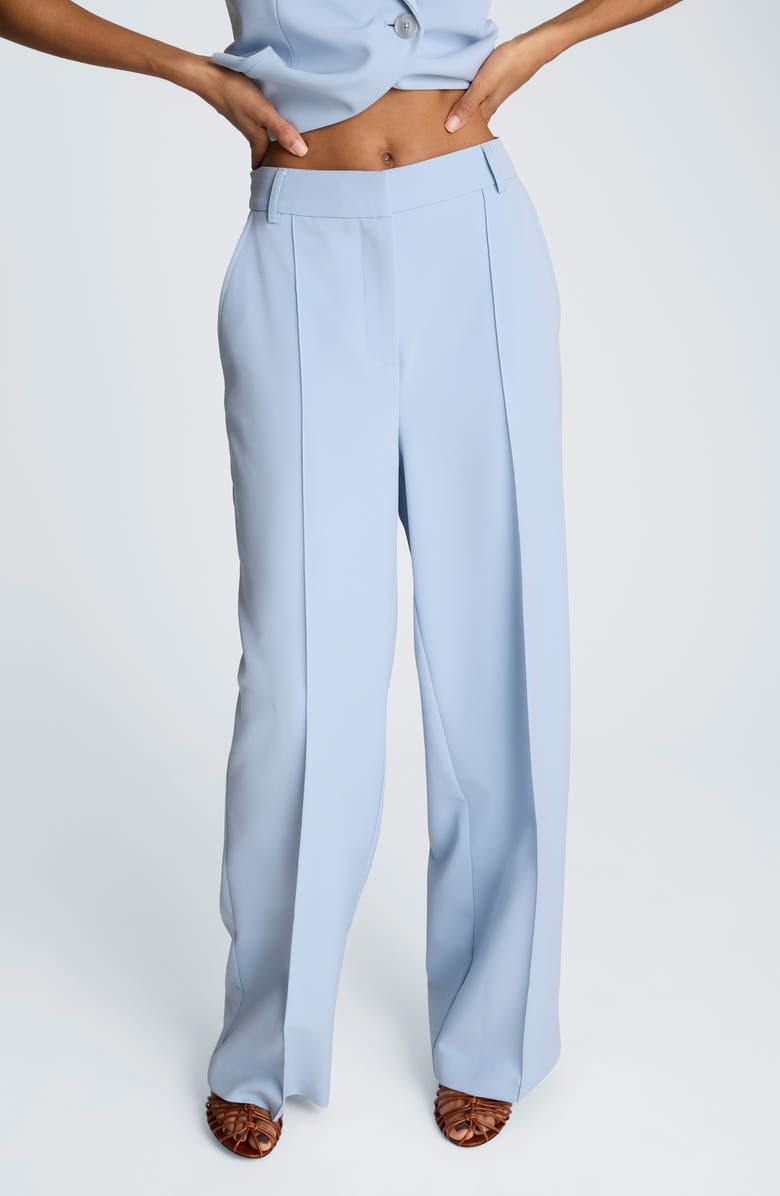 Kenneth Cole High Waist Pintuck Wide Leg Pants, Main, color, Blue Dawn