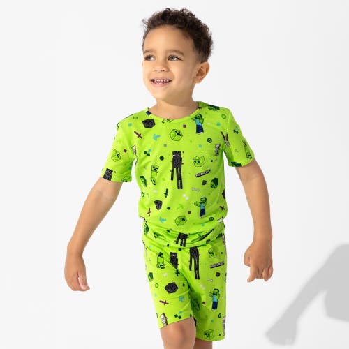Bellabu Bear Minecraft Mob Squad Kids 2-piece Short Sleeve & Shorts Pajama Set In Green