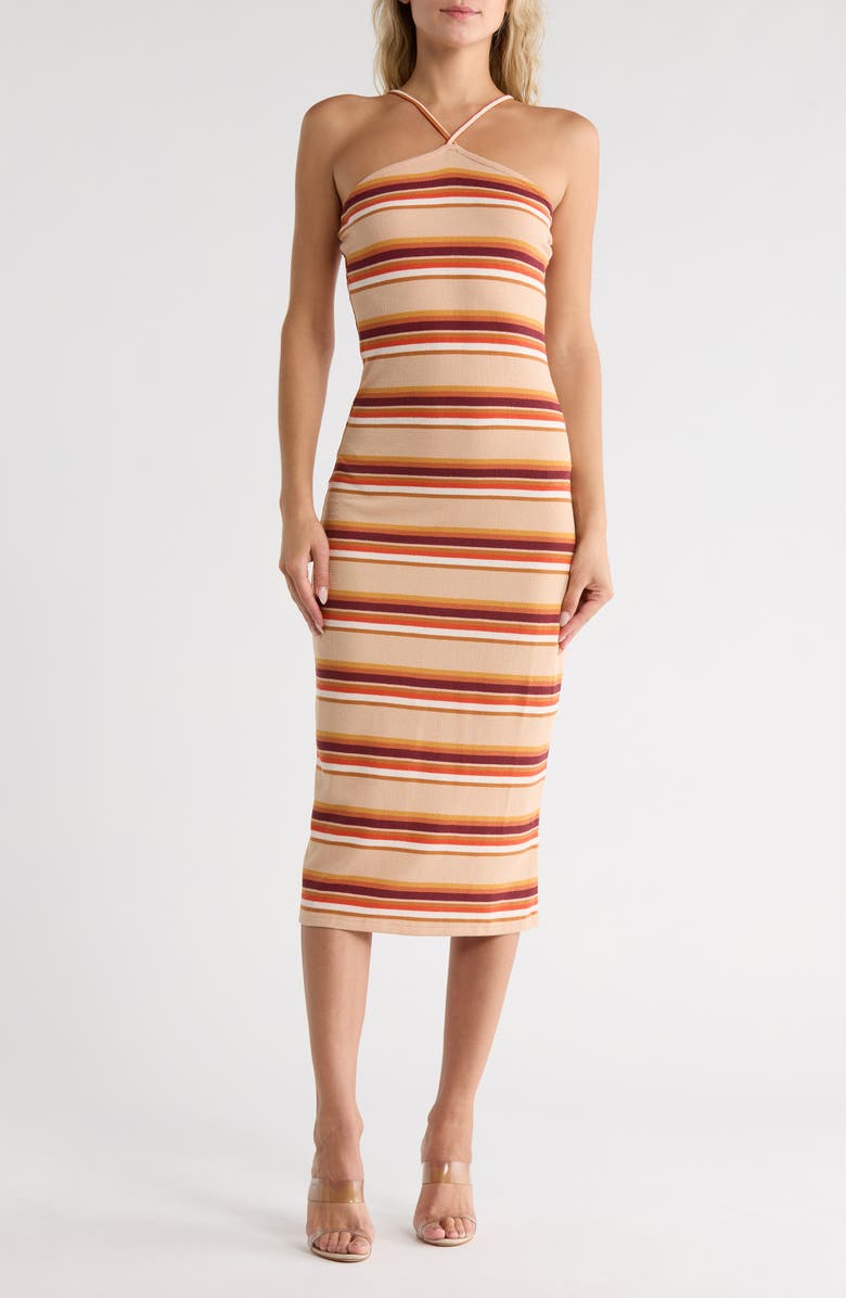 Amuse Society Beach Crush Knit Tank Dress, Main, color, Beige Multi