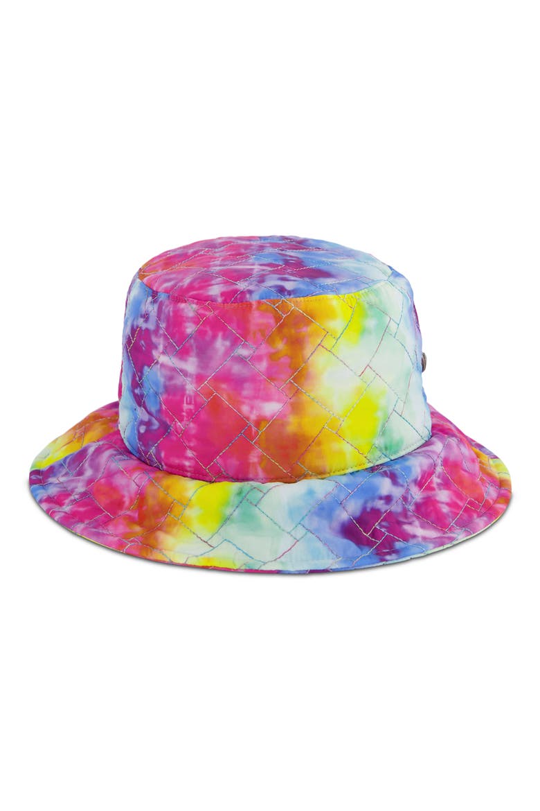 Quilted Rainbow Bucket Hat, Alternate, color, CLASSIC RAINBOW