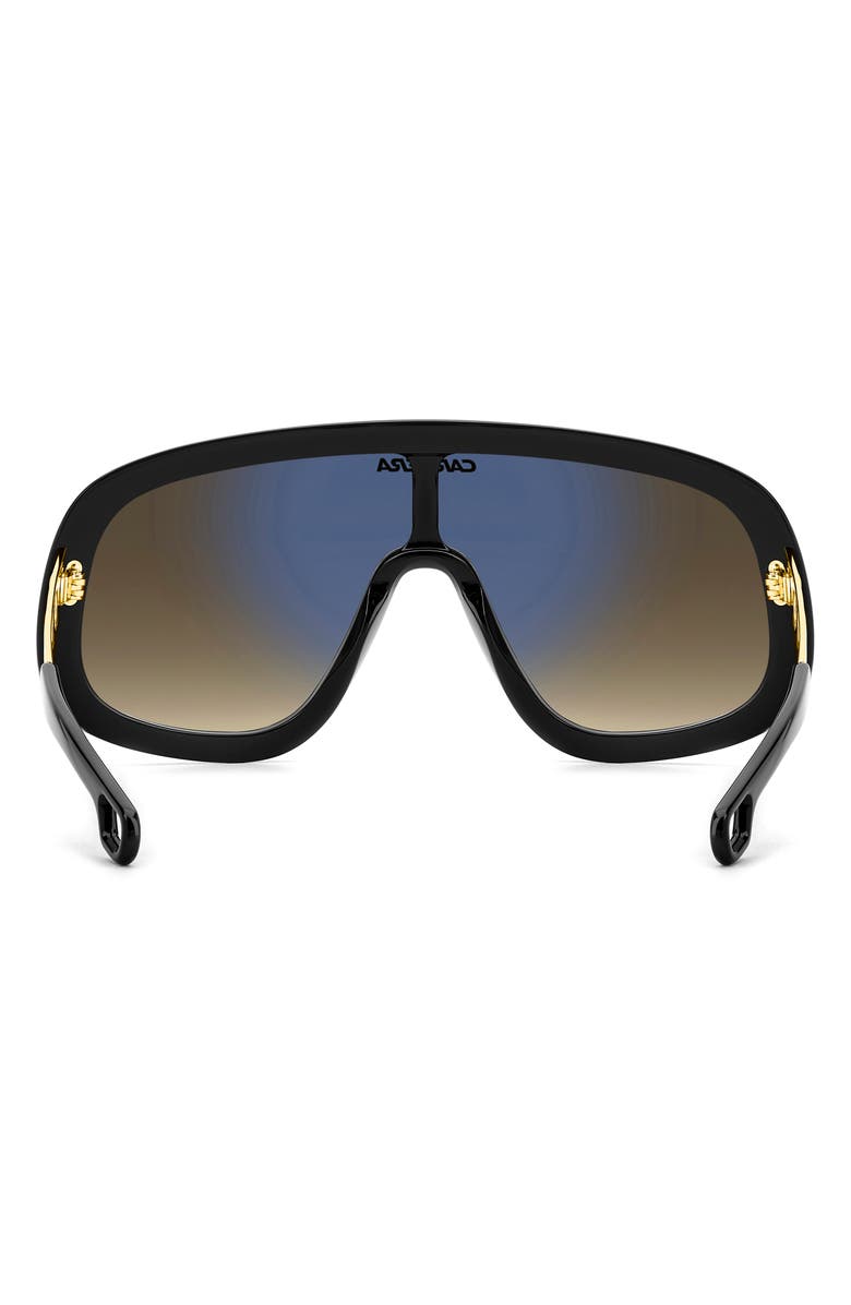 Carrera Eyewear 99mm FLAGLAB 17 99mm Shield Sunglasses, Alternate, color, Black Gold/ Brown Green