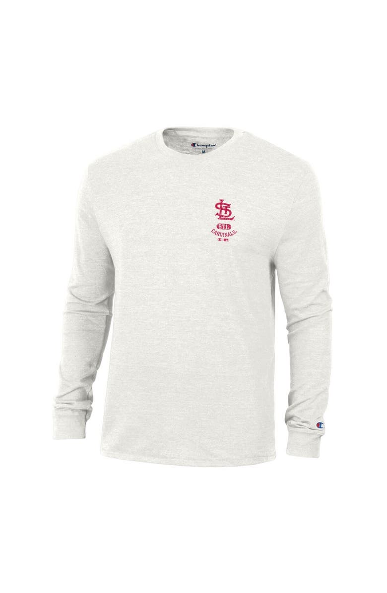 Champion Men's Champion White St. Louis Cardinals Cooperstown Winning Tradition Tri-Blend Long Sleeve T-Shirt, Main, color, White