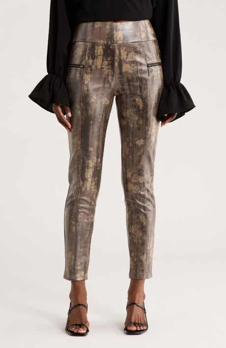 PATRIZIA LUCA Zip Detail Print Leggings