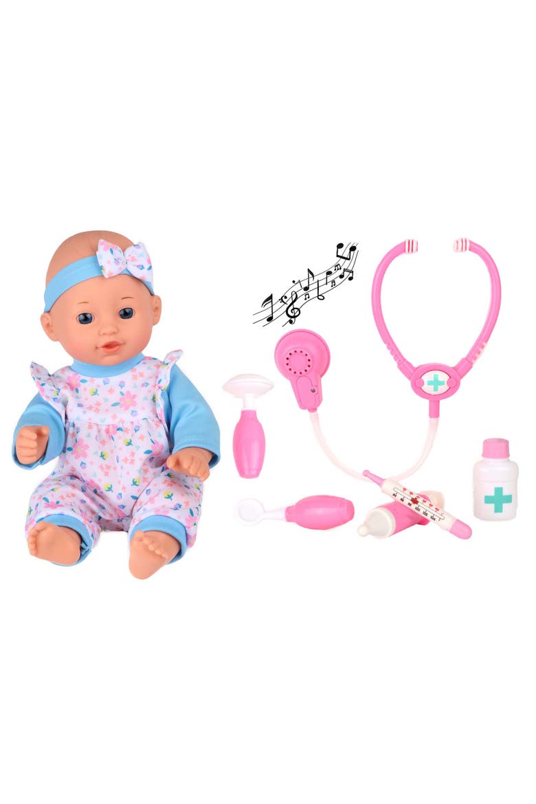 Gigo 12 Inch Baby Doll with Medical Set, Alternate, color, Multicolored