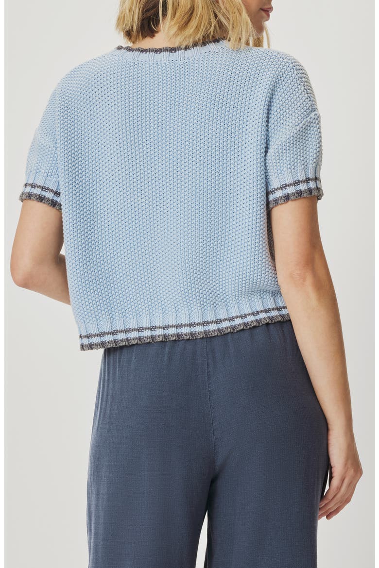 Ann Marie Short Sleeve Cotton Sweater, Alternate, color, COUNTRY AIR BLUE/ INDIGO