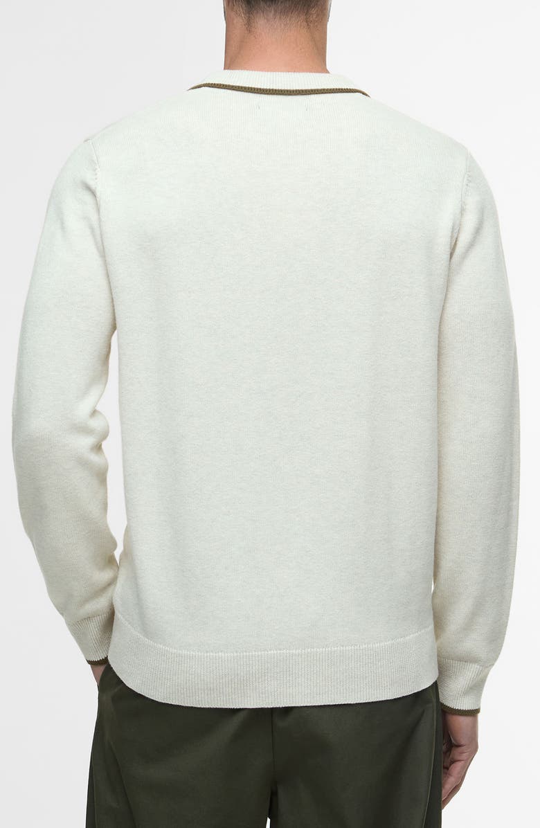 Barbour Fenhill Wool Blend Long Sleeve Polo, Alternate, color, Whisper White