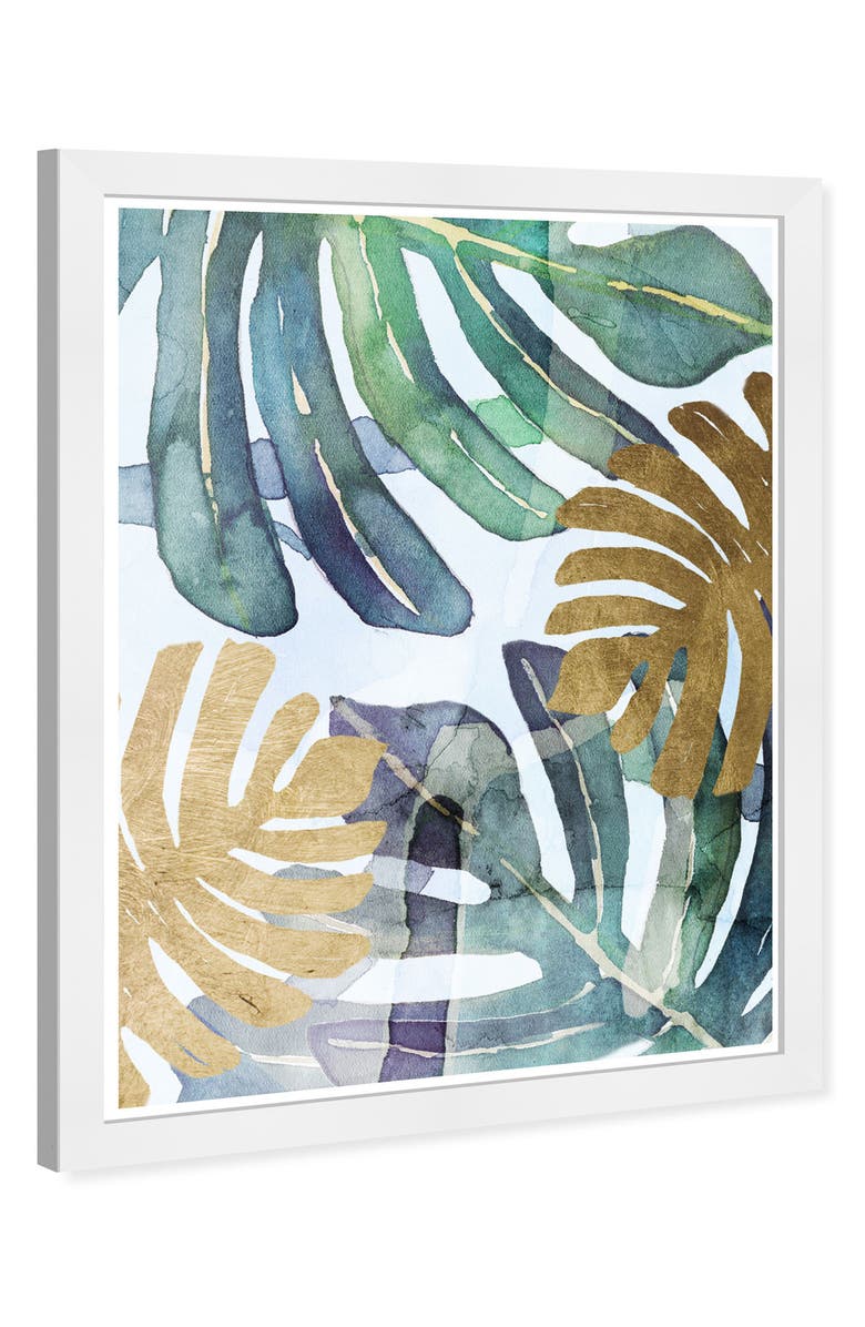 Wynwood Studio Gold Ferns Green Framed Wall Art, Alternate, color, 