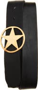 Rodeo Work Wear Brass Star Buckle Leather Belt