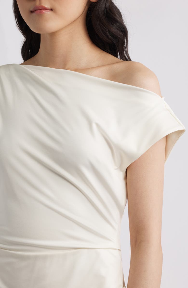 BOSS Asymmetric Sheath Dress, Alternate, color, Soft Cream