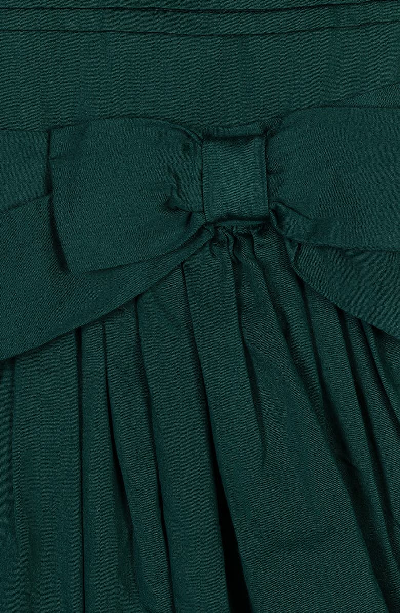 Hope & Henry Kids' Organic Special Occasion Pleated Sateen Party Dress, Alternate, color, Deep Green