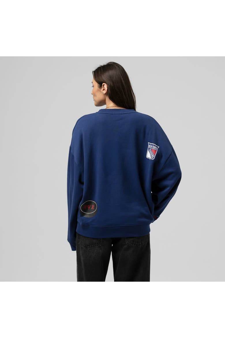 Women's Mitchell & Ness Blue New York Rangers Vintage Crewneck Sweatshirt, Alternate, color, Blue
