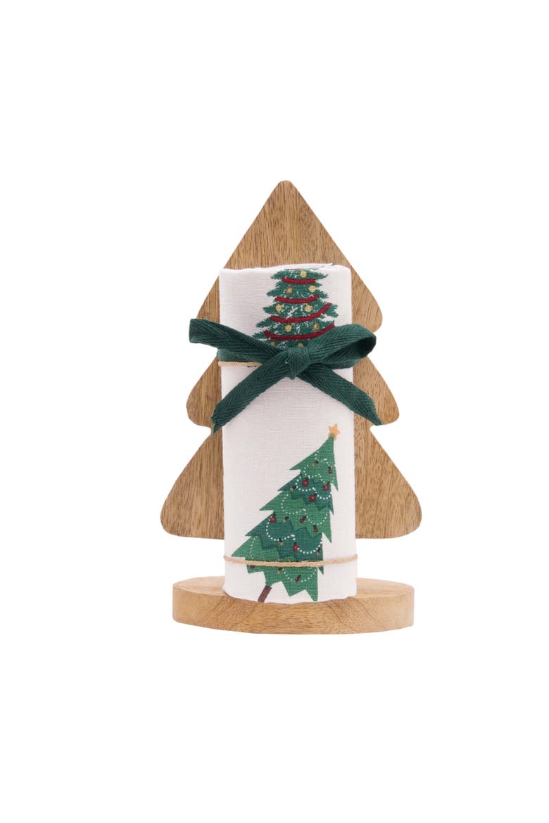 Christmas Forest Festive Towel & Stand Gift Set, Alternate, color, Green