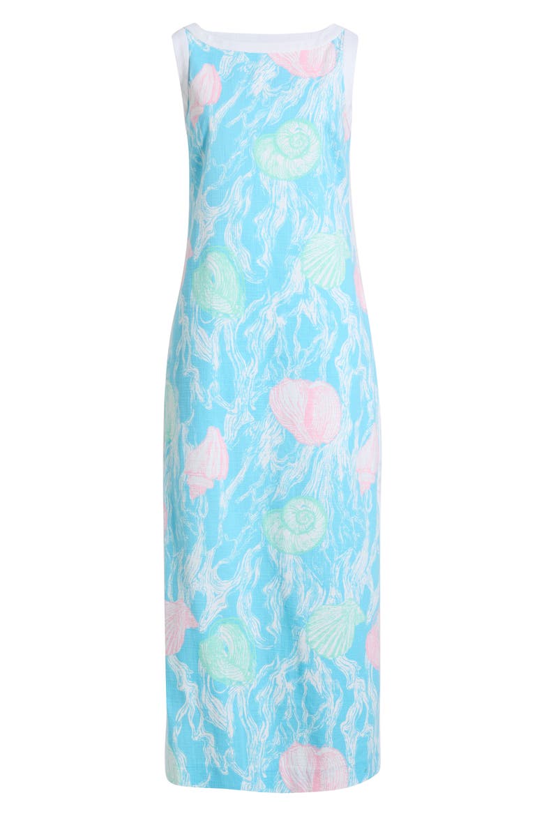 Eleanora Print Sleeveless Maxi Dress, Alternate, color, CAPRI BLUE OVERSIZED SHELDEN