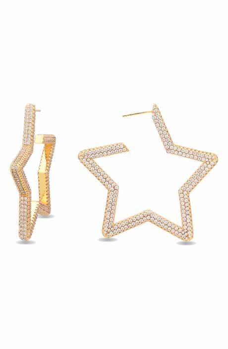 EYE CANDY LOS ANGELES Celine Star Hoop Earrings