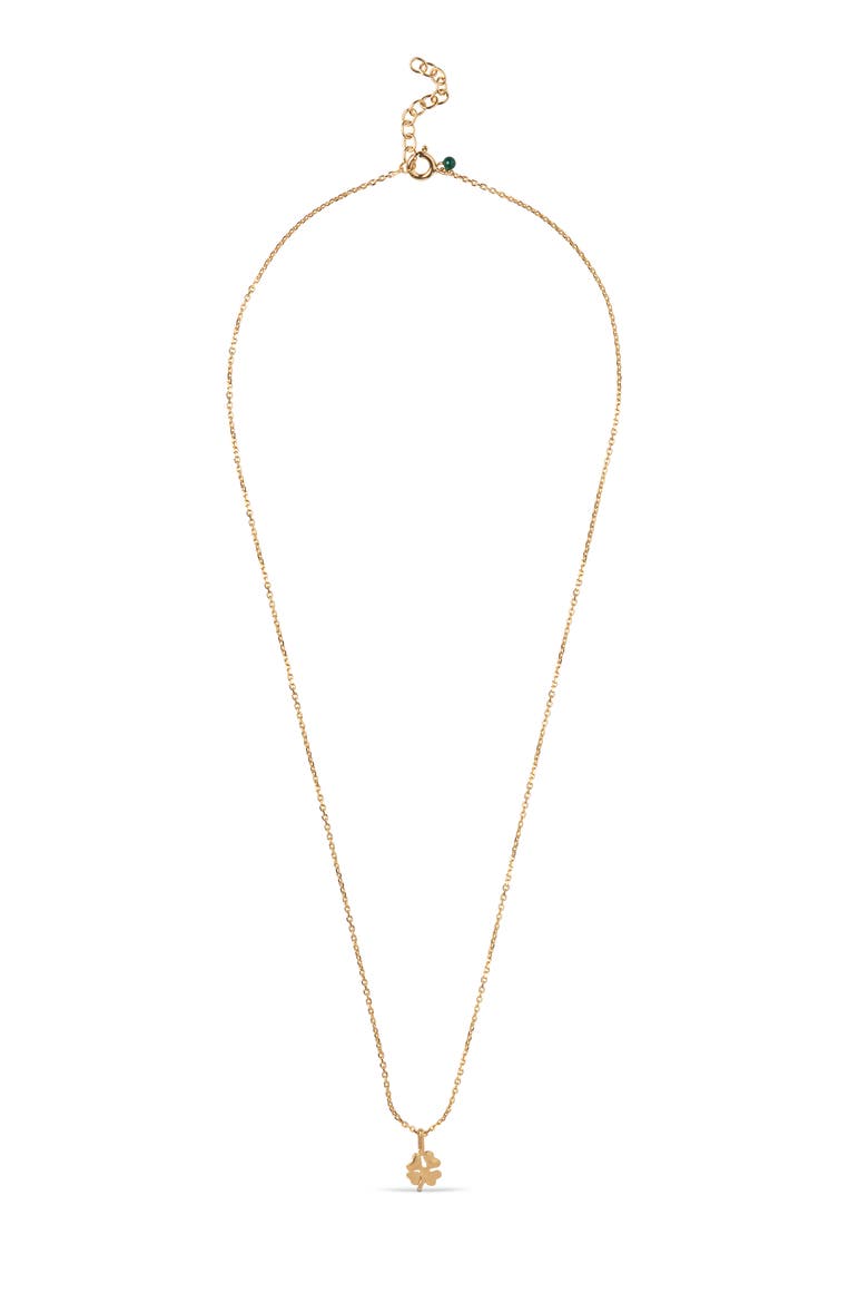 Four-Leaf Clover Necklace, Main, color, Gold