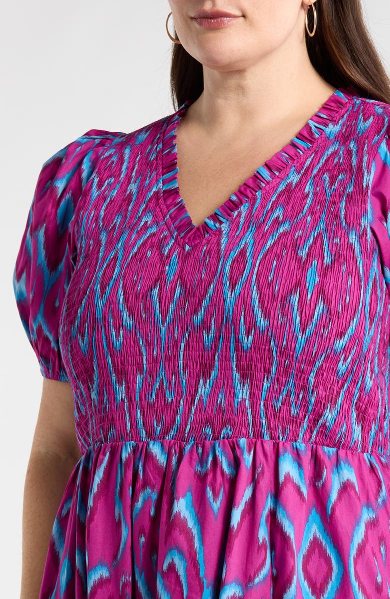 SUGARLIPS Ivani Abstract Brenty Smocked Maxi Dress, Alternate, color,