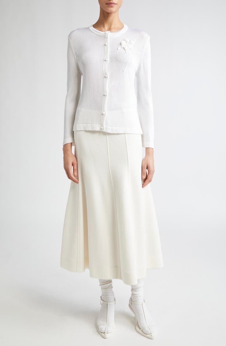 Jil Sander Crochet Flower Cardigan, Alternate, color, 