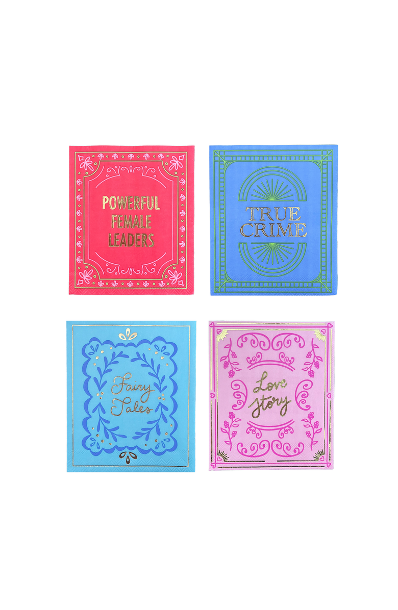 Jollity 
Co Book Club Book Cover Cocktail Napkins, Main, color, Assorted Pre-Pack