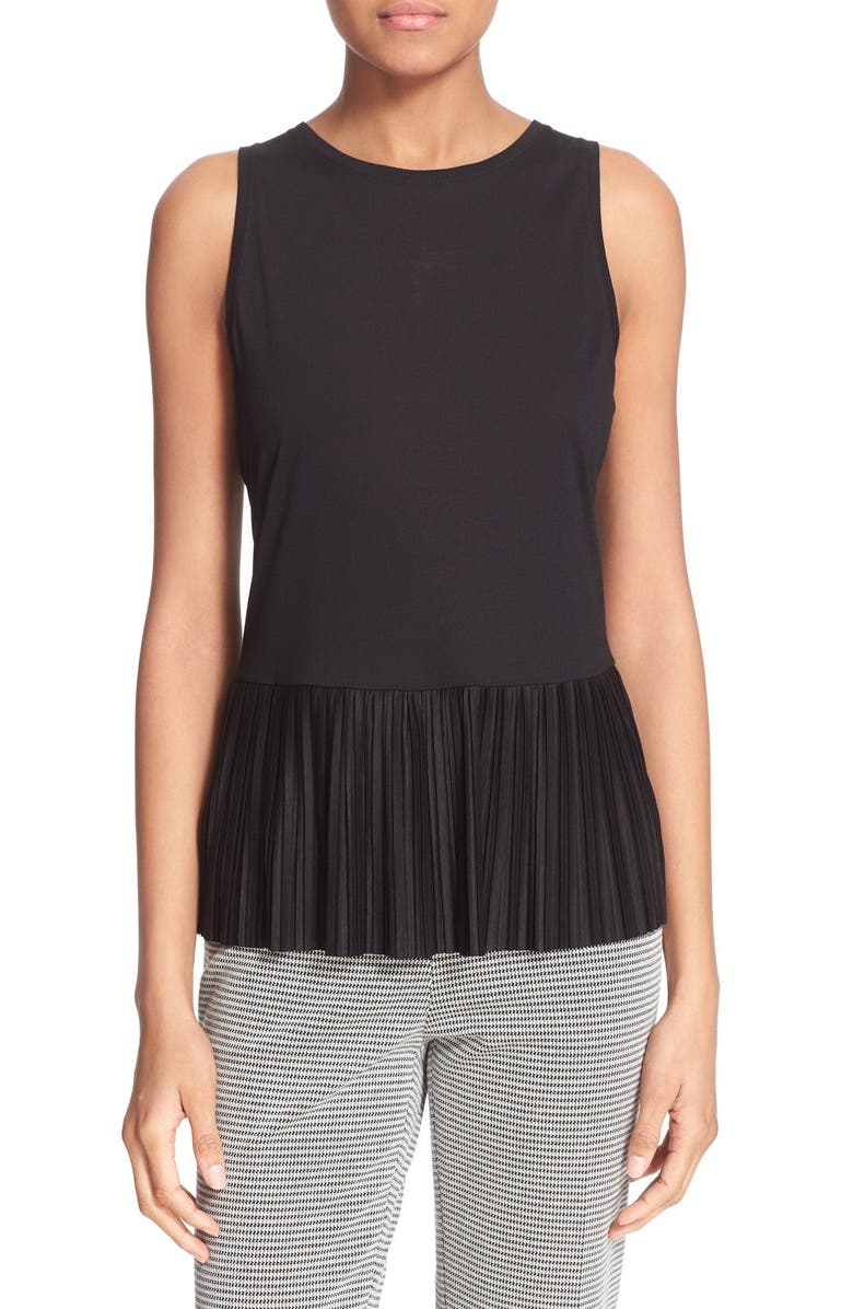 Theory 'Elvnee' Pleated Peplum Tank, Main, color, 