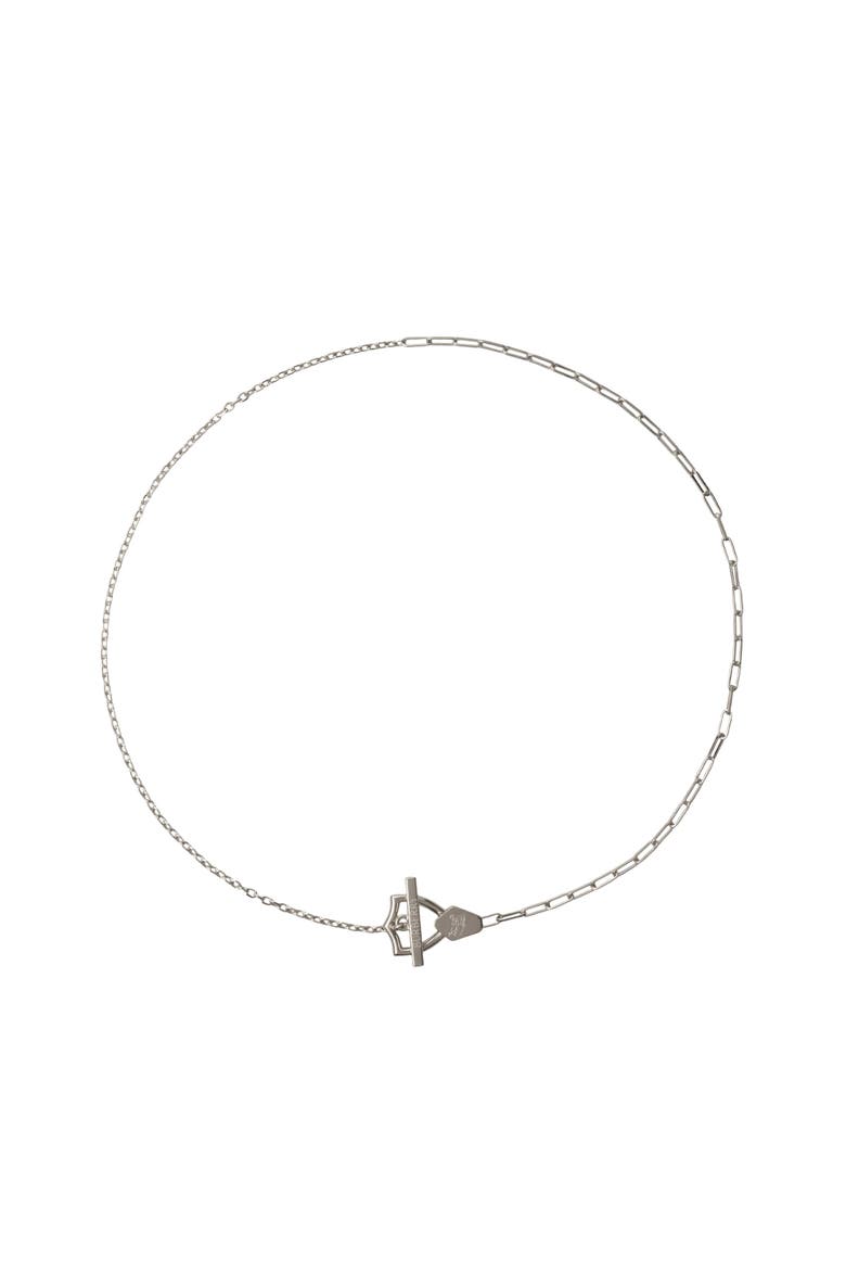 Shield Necklace, Main, color, Silver