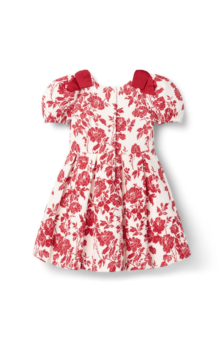 Janie and Jack The Floral Quilted Bow Dress, Alternate, color, Red
