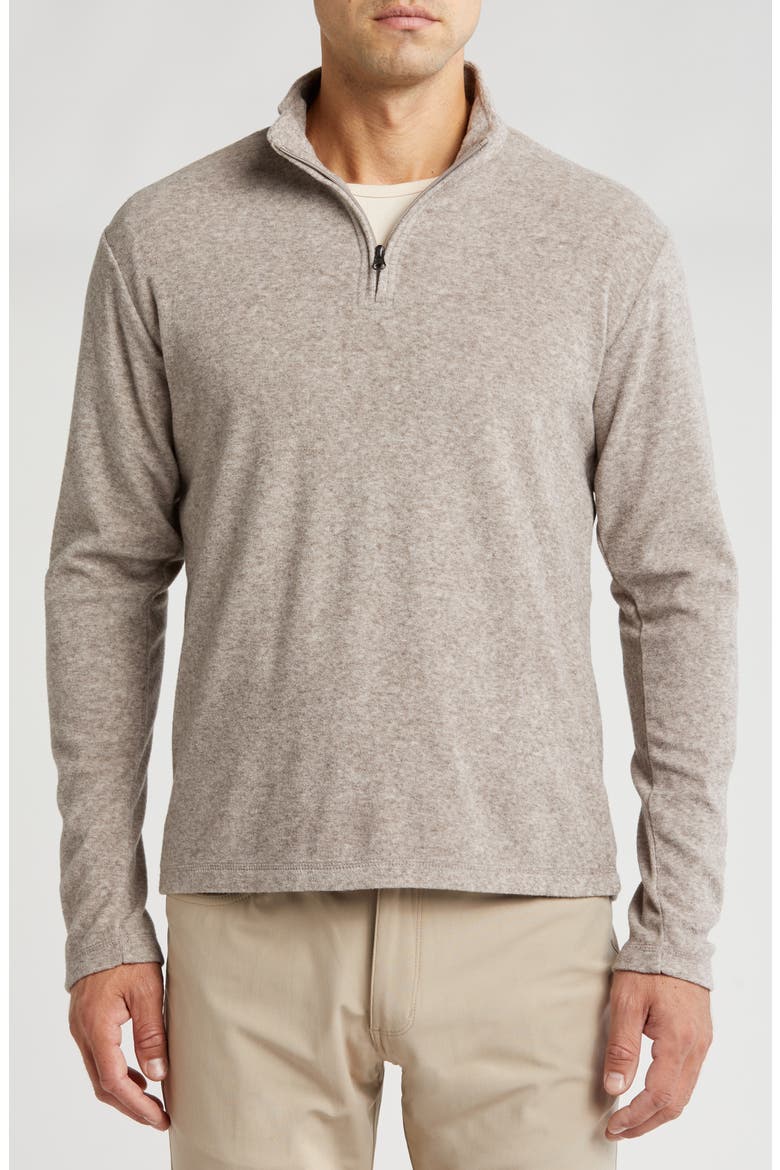 Heather Chenille Quarter Zip Pullover, Main, color, OATMEAL HEATHER