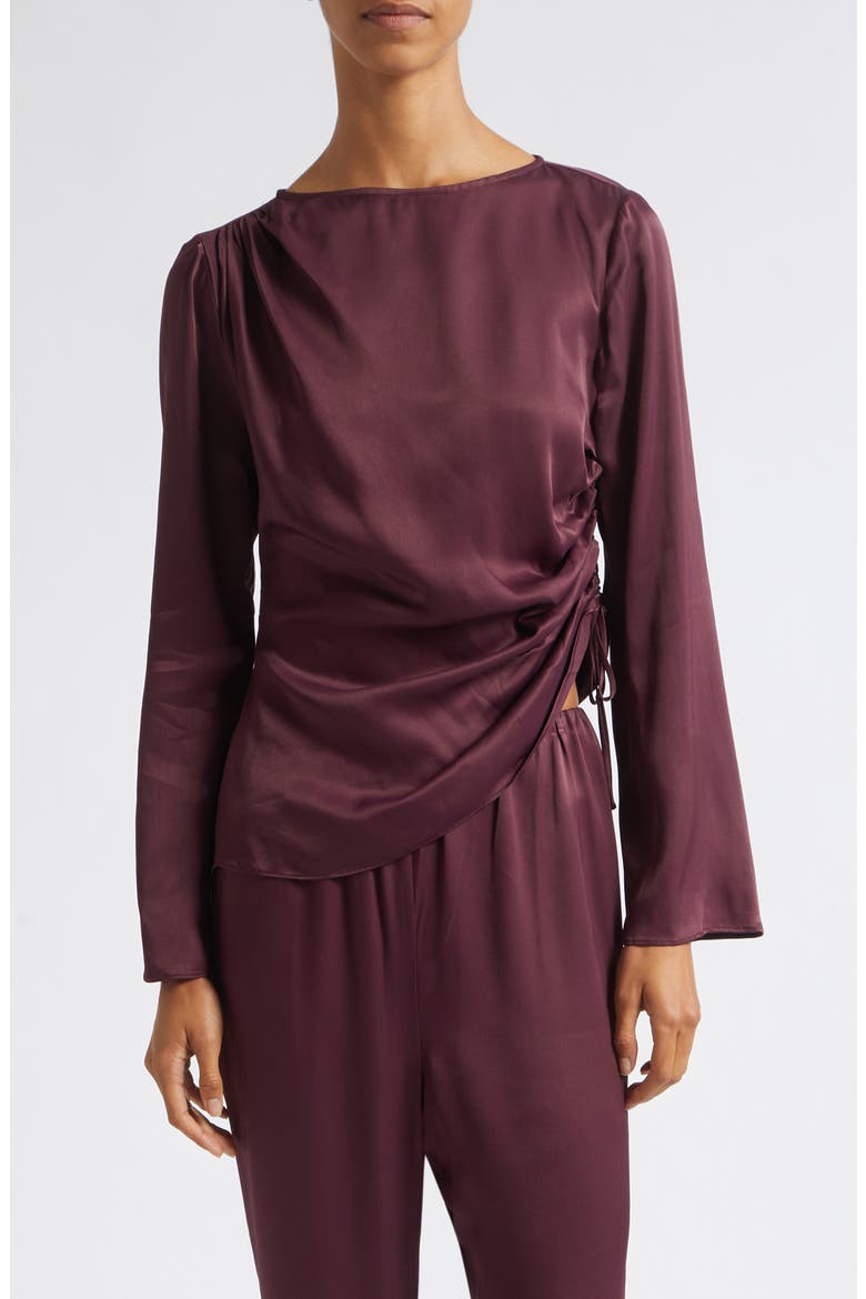 Cilina Long Sleeve Ruched Top, Main, color, FIG