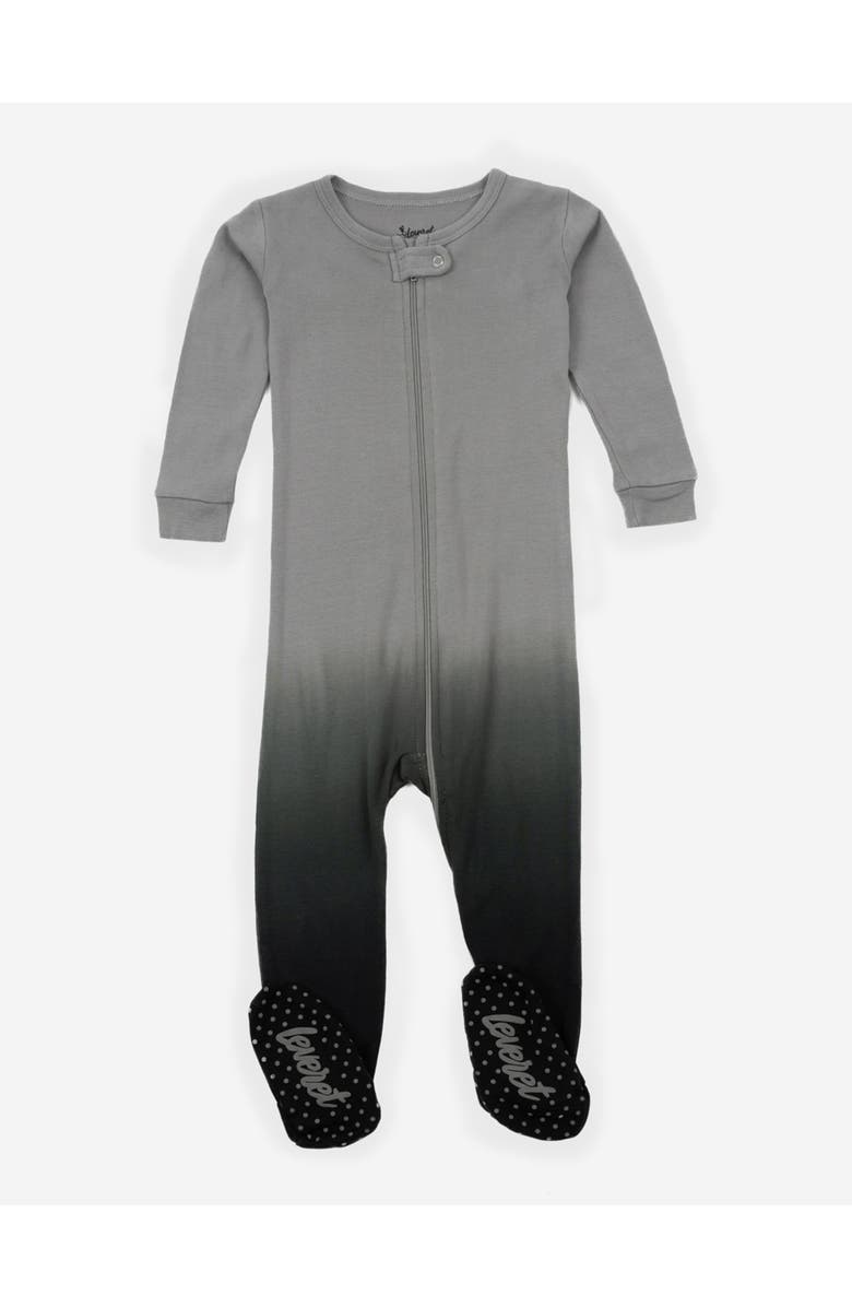 Leveret Footed Printed Cotton Pajamas, Solids, Stripes & Tie Dye, Main, color, Tie Dye Gray