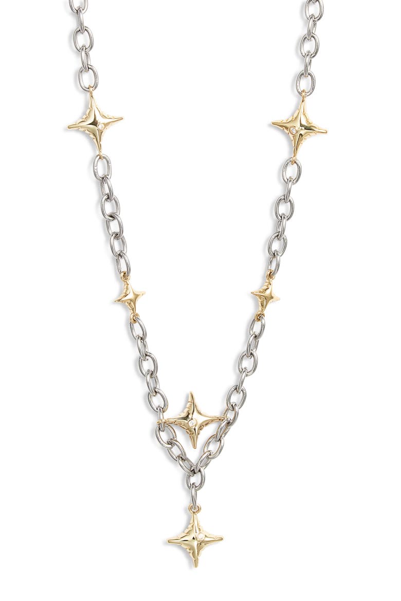 Star Power Pendant Necklace, Main, color, GOLD/ SILVER