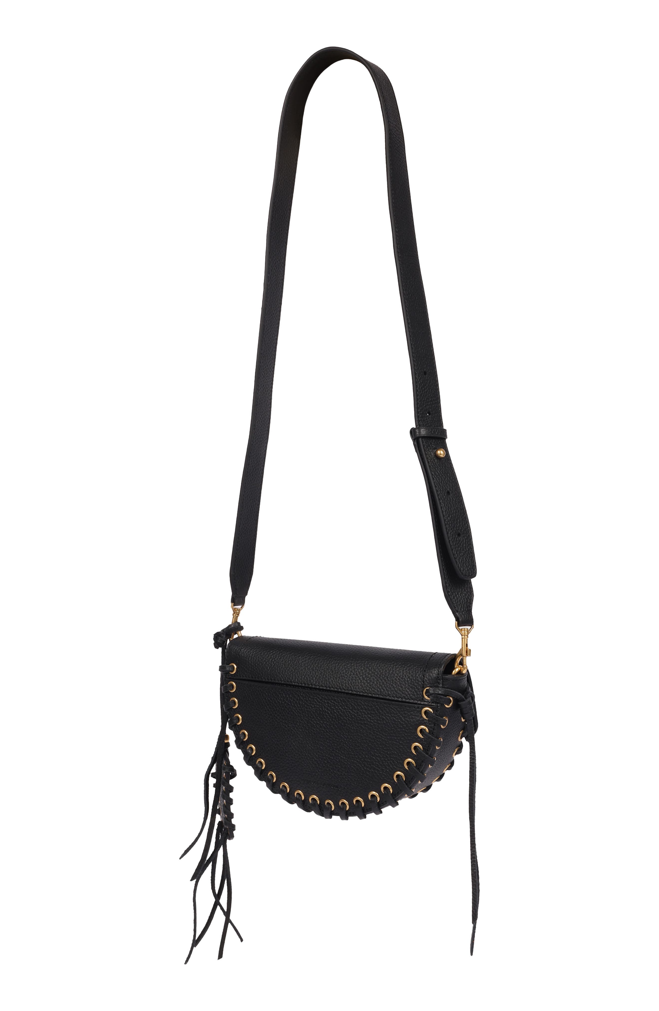 Mason Leather Crossbody Bag, Alternate, color, BLACK