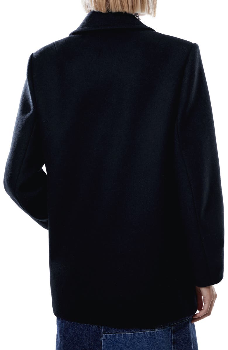 MANGO Double Breasted Wool Blend Coat, Alternate, color, 